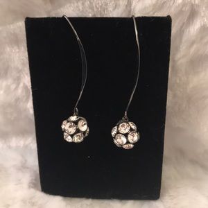 Black Sparkle Drop Earrings